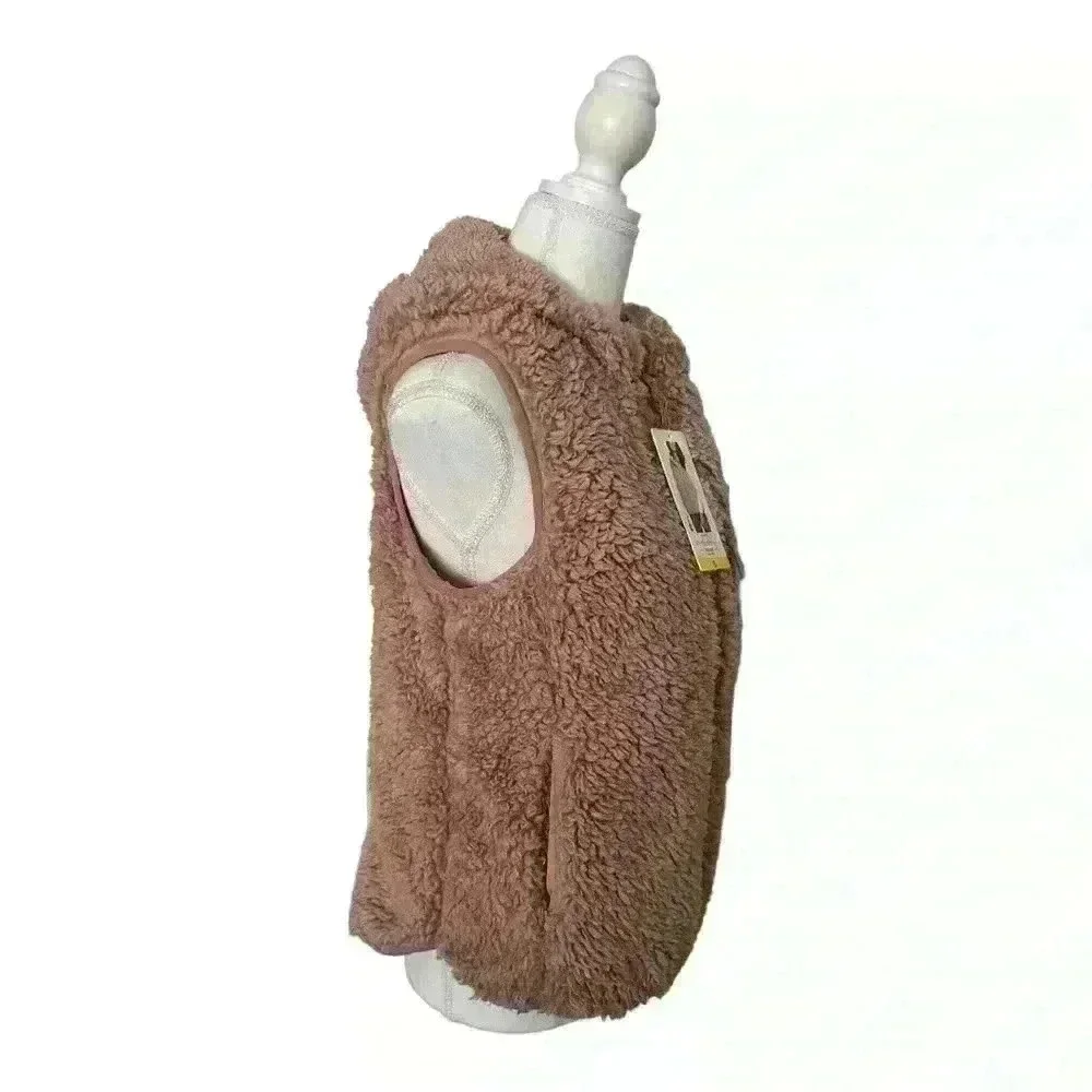 Weatherproof Vintage NWT Ladies' Comfy Teddy Bear Vest Blushing Pink Size S